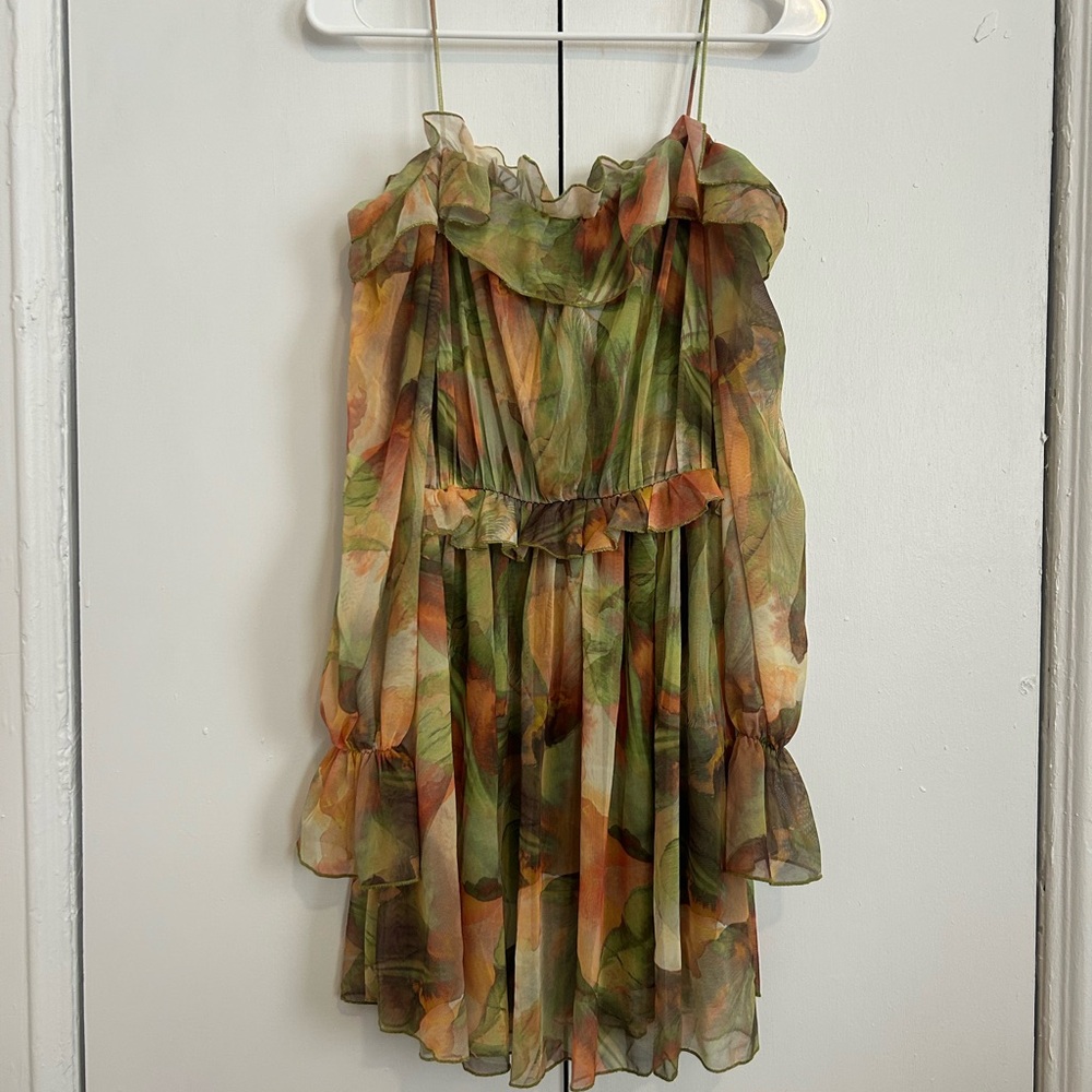 Zara Multicolor Ruffle Dress - Picture 2 of 4